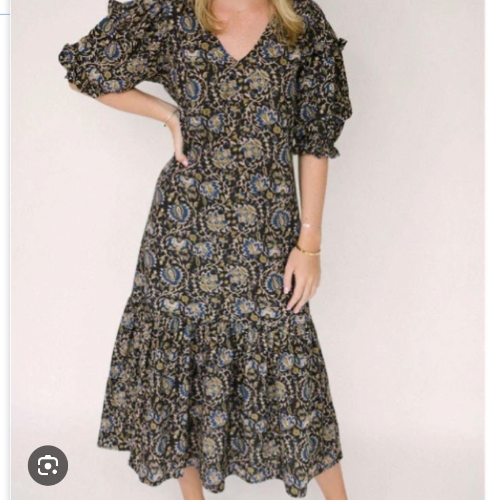 ANNA CATE COLLECTION  Myers Midi Dress Brown Blue Size Small
